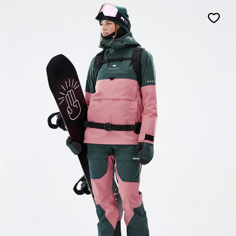 Montec Women's Pink and Green Snowboarding Jacket